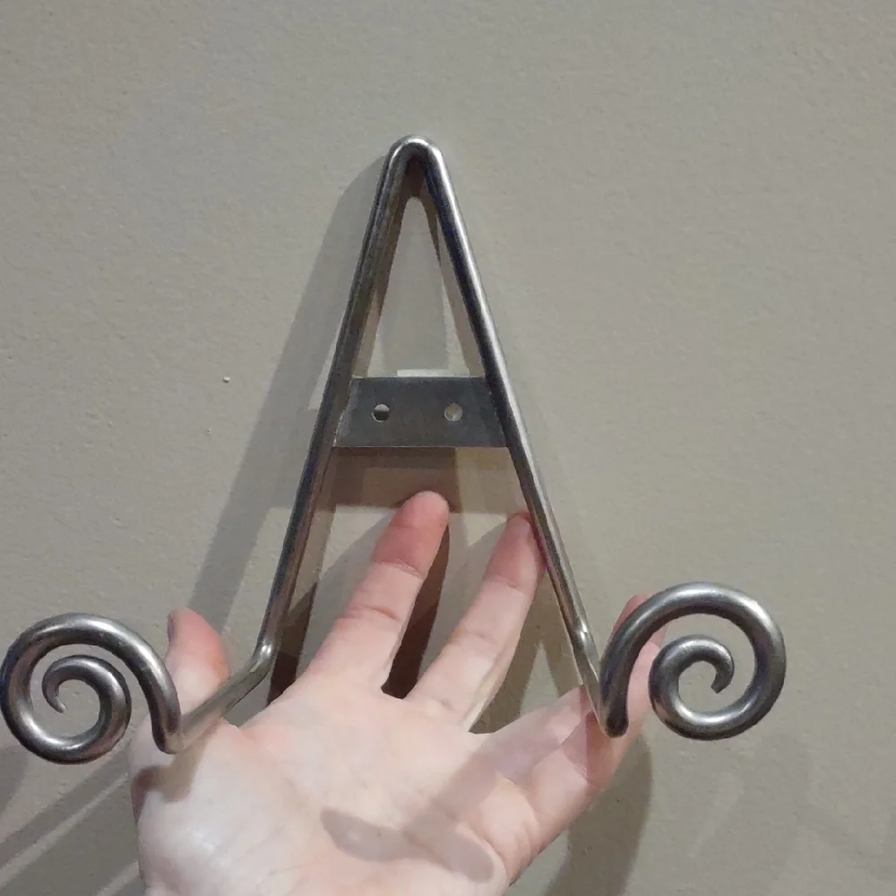 Silver Plate Holder, Wall Hook, Scroll, Nwt